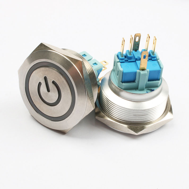 Włączanie i wyłączanie Metalowe przełączniki przyciskowe Podświetlana dioda LED typu pierścieniowego 30 mm