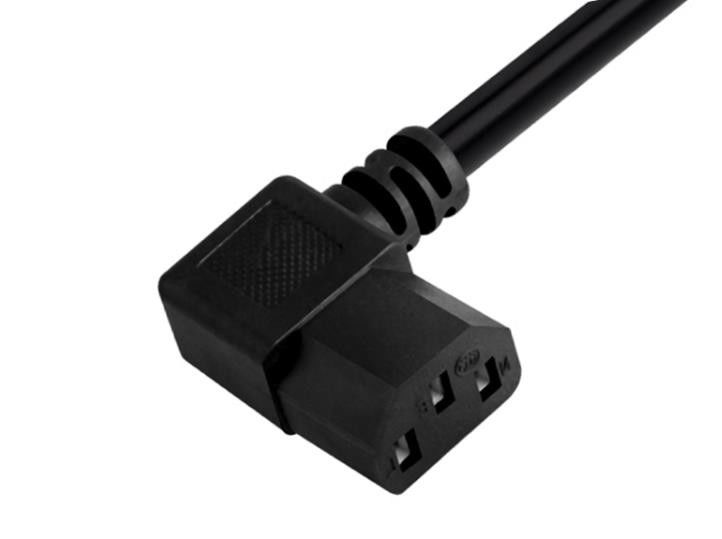 C13 Brazylijskie przewody zasilające prądu przemiennego Kabel z wtyczką zasilającą kątowy 90 stopni
