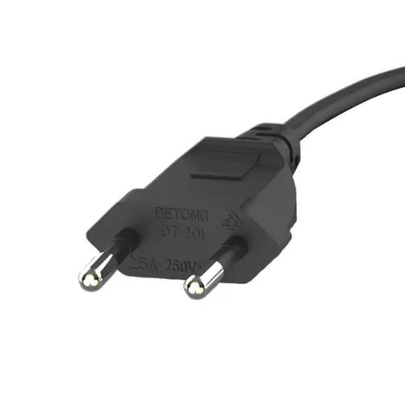 Elastyczne przewody zasilające prądu przemiennego UE Lekki przedłużacz elektryczny 2-pinowy