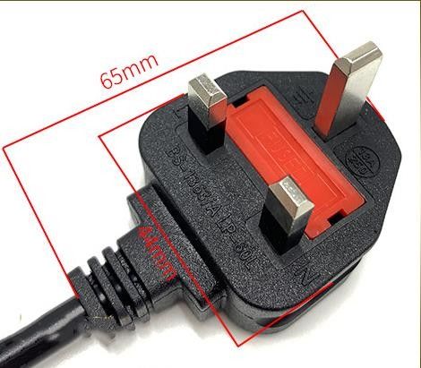 Kable zasilające IEC UK, 1,5 m, 3-bolcowy kabel zasilający, 5 stóp