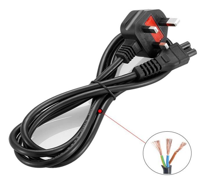 Kable zasilające IEC UK, 1,5 m, 3-bolcowy kabel zasilający, 5 stóp