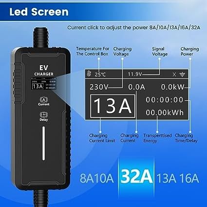 3.5KW 16A 7KW 32A Podłącza do aplikacji domowych Ładowarka elektryczna samochodowa typu 2 Ac Ev Przenośna ładowarka
