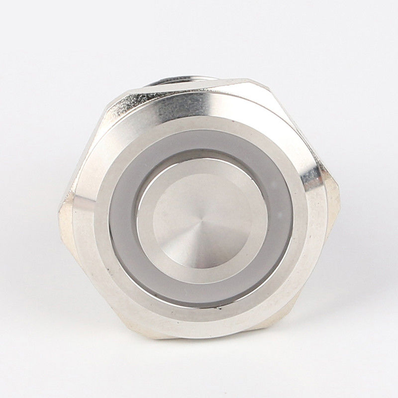 Podświetlane metalowe przełączniki przyciskowe 28 mm Okrągła dioda LED typu pierścieniowego 500 V