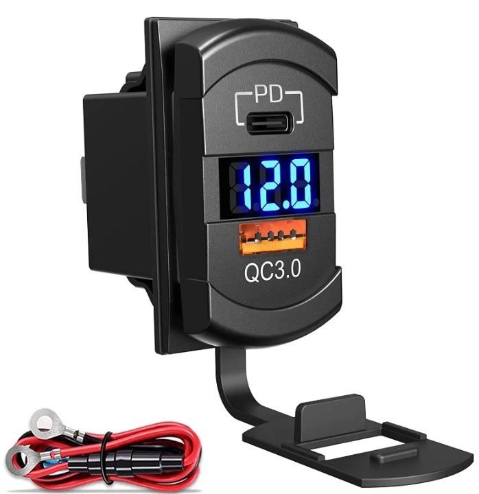 12v 24v USB ładowarka Rocker przełącznik szybkie ładowanie gniazdo wodoodporne Quick Dual Pd Qc3.0 dla samochodów Łódź