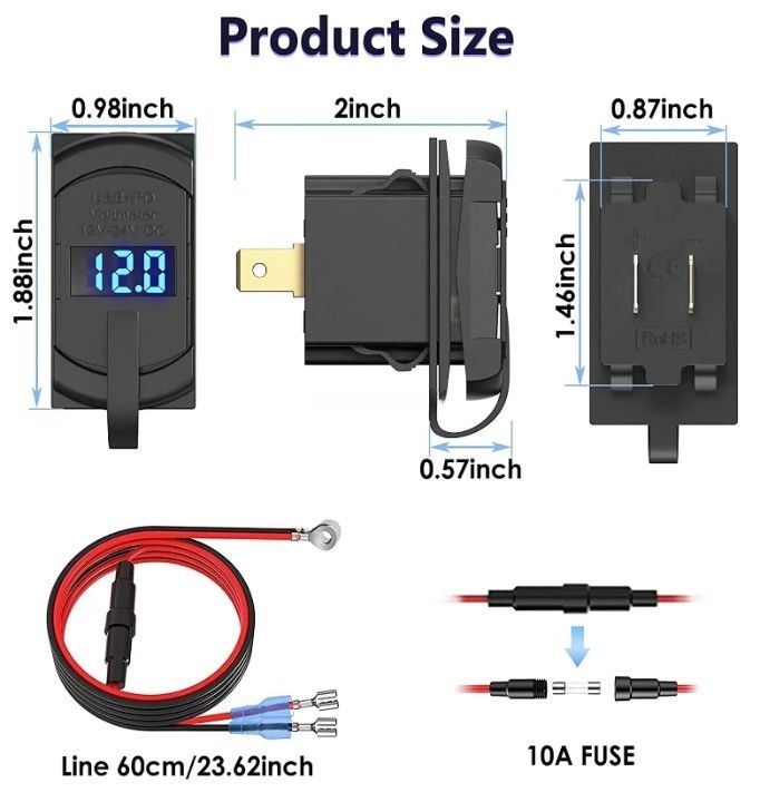 12v 24v USB ładowarka Rocker przełącznik szybkie ładowanie gniazdo wodoodporne Quick Dual Pd Qc3.0 dla samochodów Łódź