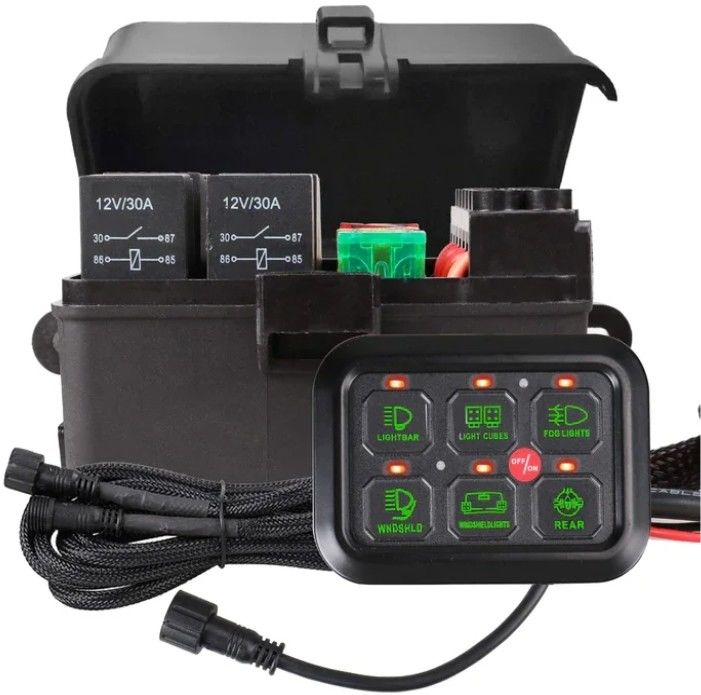 6 Gang 12V Led Switch Panel RGB Kit Automatyczny Universal Light Bar Controller Z APP