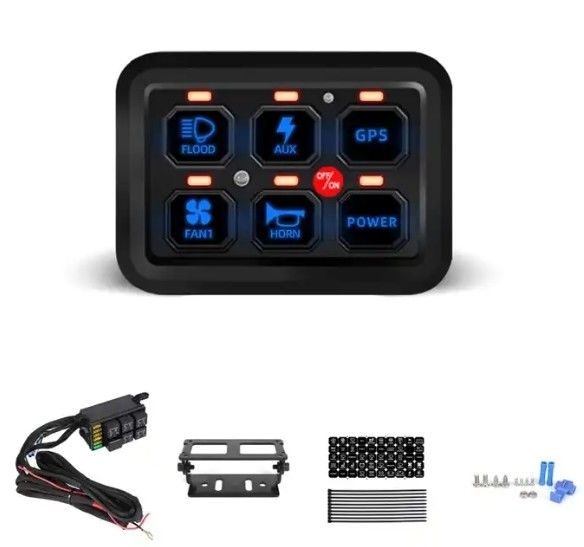6 Gang 12V Led Switch Panel RGB Kit Automatyczny Universal Light Bar Controller Z APP