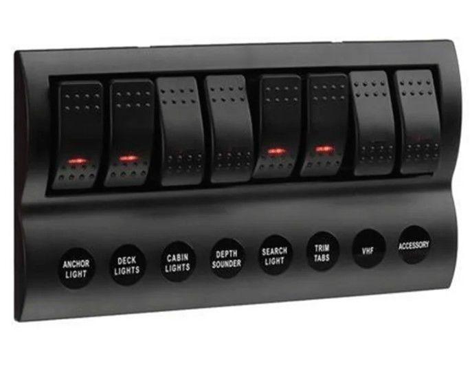 PANEL 8 GANG Z LED INDIKATOR ROCKER AUTO bezpieczniki