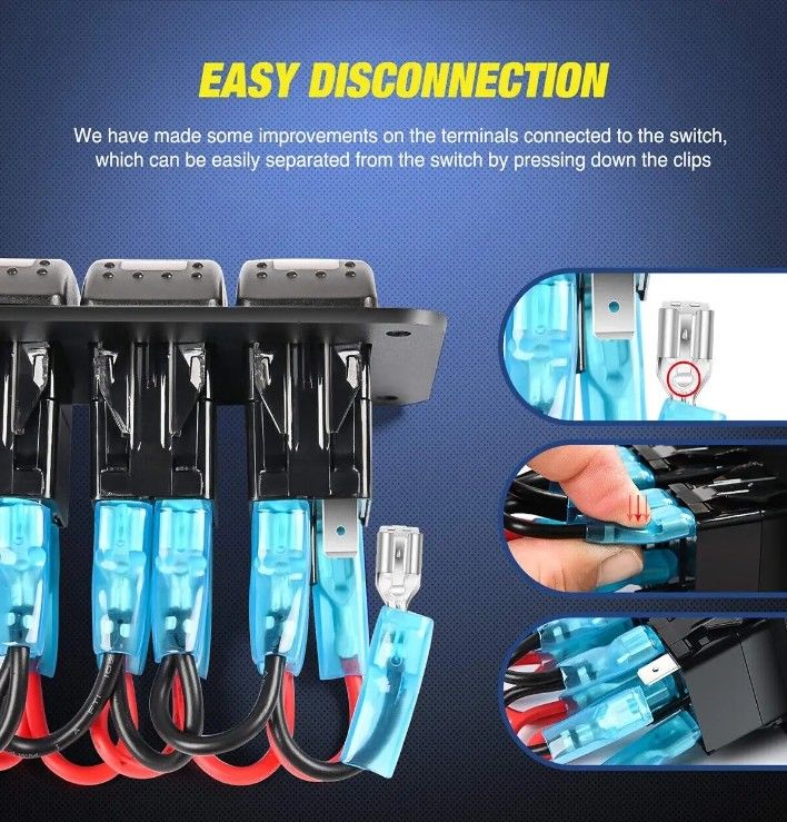 DC12V 24V 3 Gang Red LED Light Rocker Panel Switch Box Z Podwójnym Ładowarką USB 4,8A Voltmeter Do Samochodu Marynarka Ciężarówki Łodzie