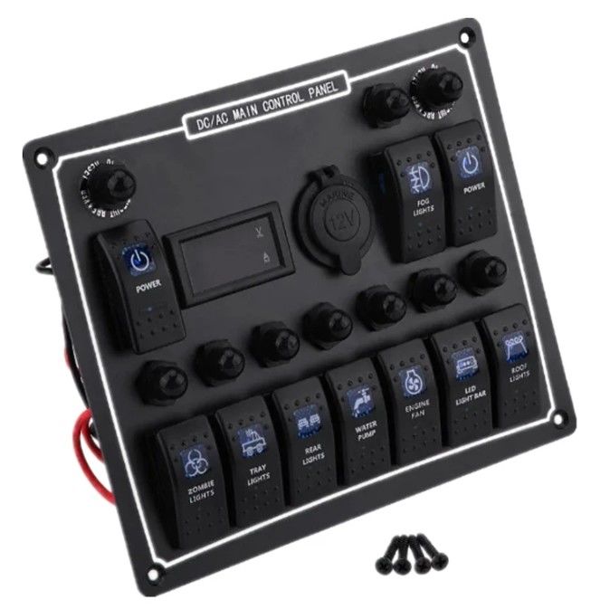 10 Panel przełącznika zespołowego Usb szybki podwójny ładowarka gniazdkowy panel z światłem wielofunkcyjny panel przełącznika łodzi system zasilania morskiego