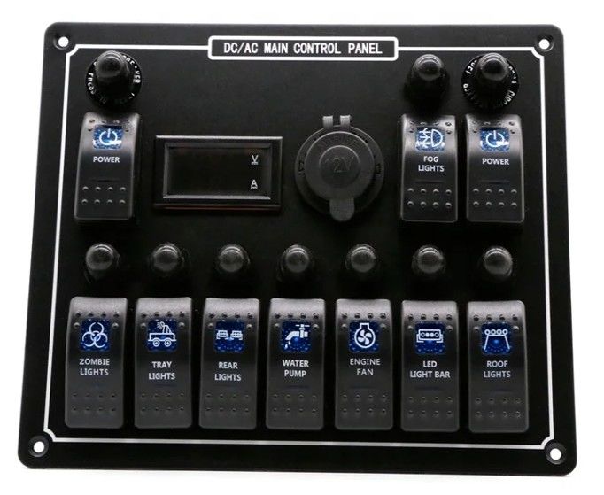 10 Panel przełącznika zespołowego Usb szybki podwójny ładowarka gniazdkowy panel z światłem wielofunkcyjny panel przełącznika łodzi system zasilania morskiego