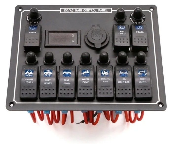 10 Panel przełącznika zespołowego Usb szybki podwójny ładowarka gniazdkowy panel z światłem wielofunkcyjny panel przełącznika łodzi system zasilania morskiego