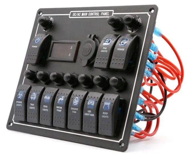 10 Panel przełącznika zespołowego Usb szybki podwójny ładowarka gniazdkowy panel z światłem wielofunkcyjny panel przełącznika łodzi system zasilania morskiego