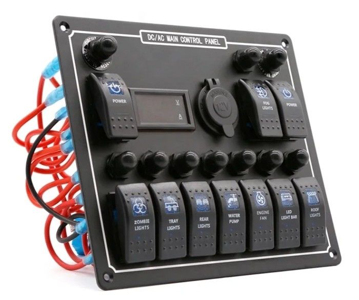 10 Panel przełącznika zespołowego Usb szybki podwójny ładowarka gniazdkowy panel z światłem wielofunkcyjny panel przełącznika łodzi system zasilania morskiego