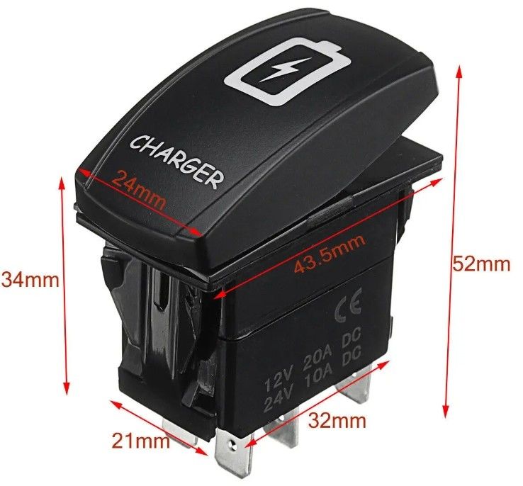 12V 24V OEM Symbol Customized Marine Led Waterproof 24 Volt Marine 4 Pin 5Pin Onoffon Rocker Switch