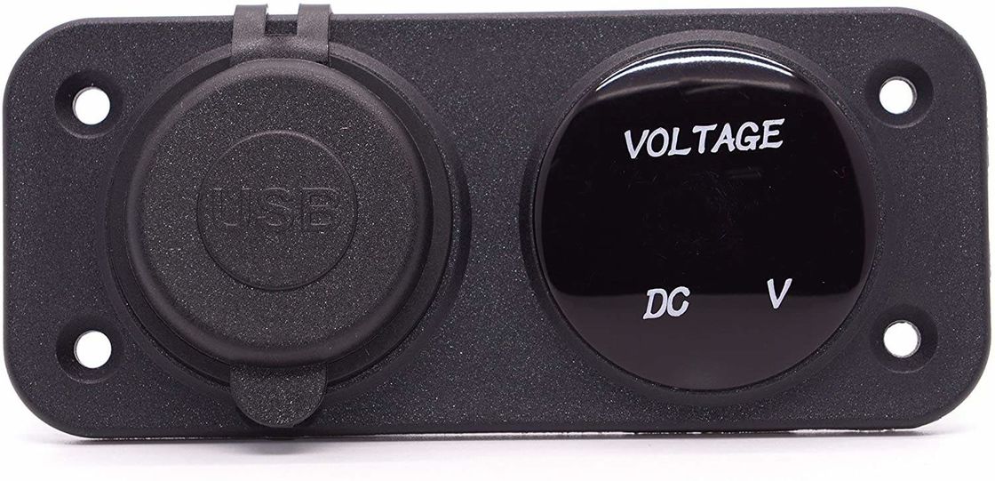 DC 12V 24V LED cyfrowy Voltmeter Podwójny gniazdo zasilające gniazdko 3.1A