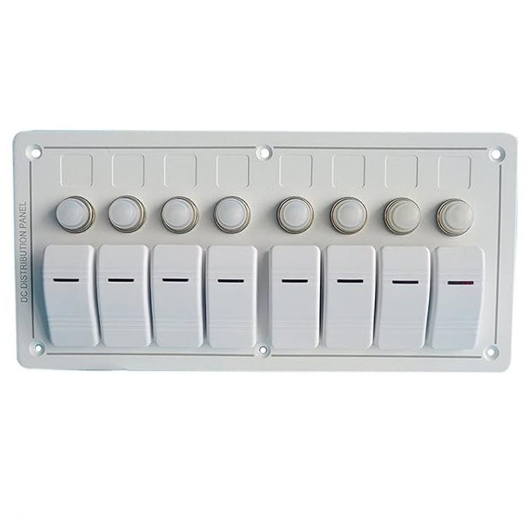 12-24V 6 Panel przełącznika dla łodzi gang Blue LED Rocker On-Off Opcjonalny wyłącznik