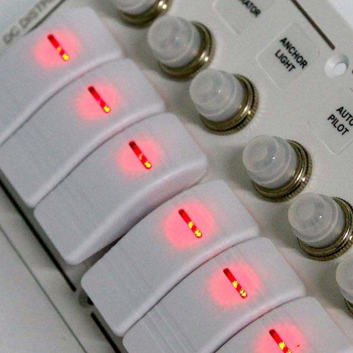 12-24V 6 Panel przełącznika dla łodzi gang Blue LED Rocker On-Off Opcjonalny wyłącznik