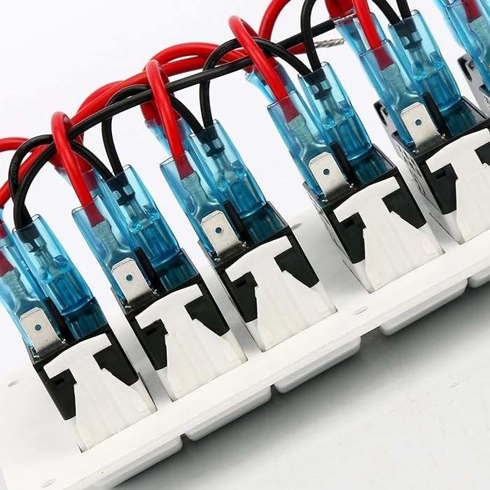 12-24V 6 Panel przełącznika dla łodzi gang Blue LED Rocker On-Off Opcjonalny wyłącznik