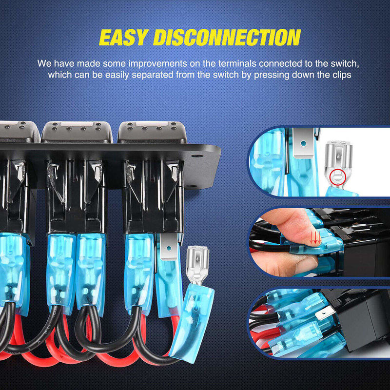 DC12V 24V 3 Gang Red LED Light Rocker Panel Switch Box z podwójnym ładowarką USB 4.8A