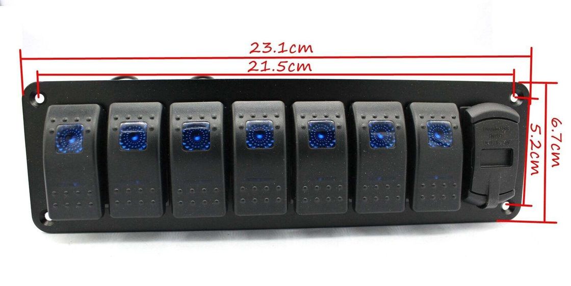 Panel przełącznika Gang Rocker DC 12V 7 z 4,8 ampera podwójnym ładowarką USB LED