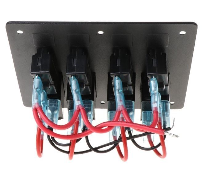 DC 12V 6 Panel przełącznika Gang Rocker z czerwonym światłem LED dla łodzi samochodowych