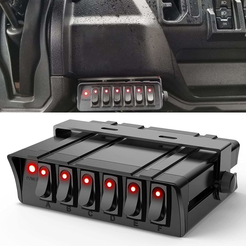 6 Pudełka przełącznika Gang Rocker SPST Panel przełącznika 30Amp Max 12 AWG